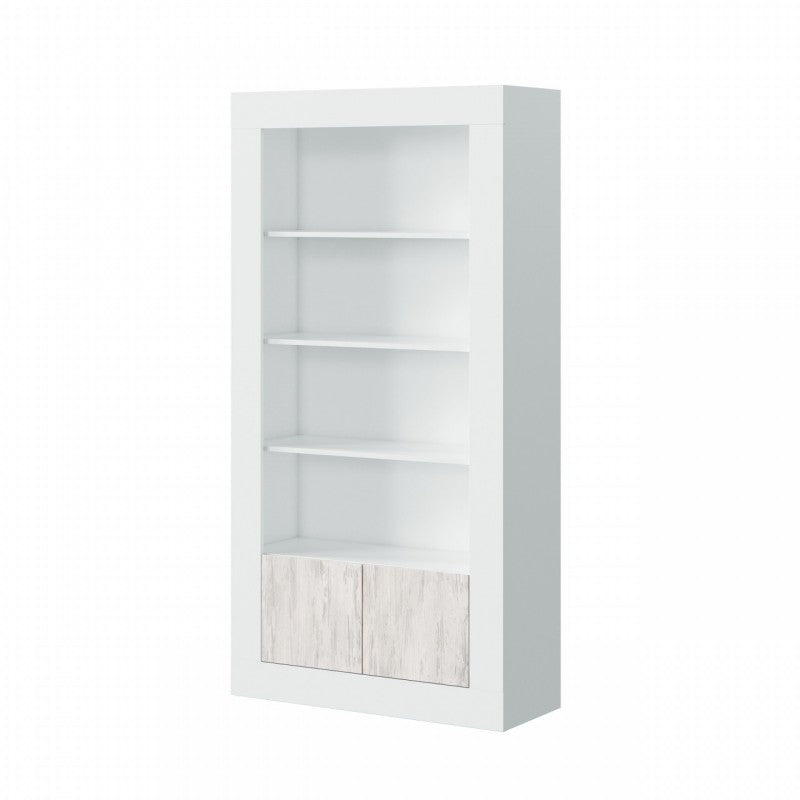 Librería de salón moderna blanca con puertas 94 x 35 x 181 h cm