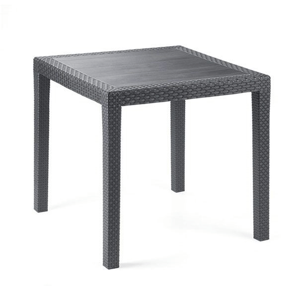 Mesa King ratán antracita 79x79x72h cm