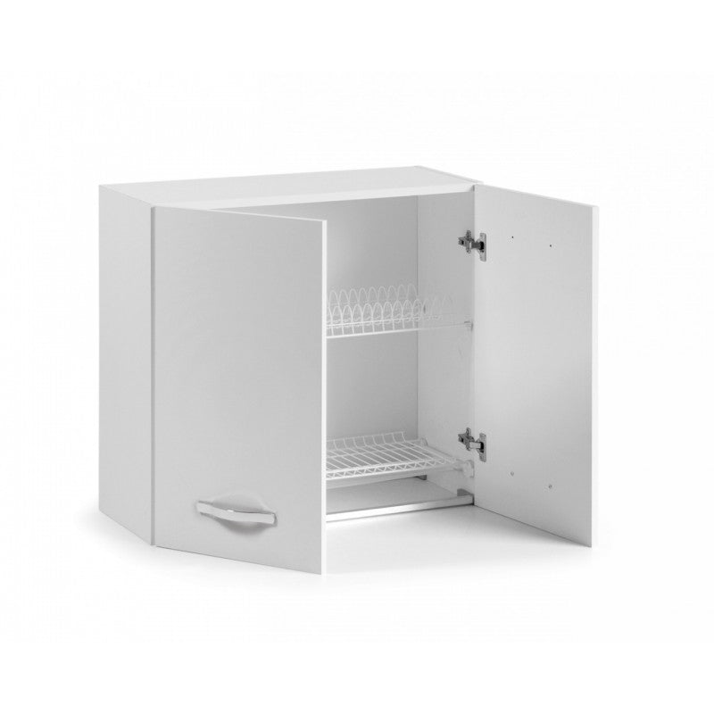 Mueble escurridor de cenizas blanco para cocina 80x32xH 72 cm con 2 puertas