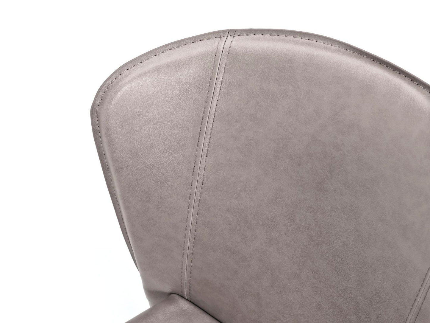 4x Silla en símil piel y asiento gris claro 49x56x82h cm
