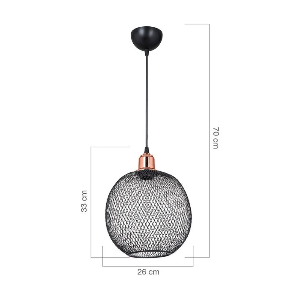 Lampada a sospensione metallo traforato nero Belin MDL4320 EFFEZ