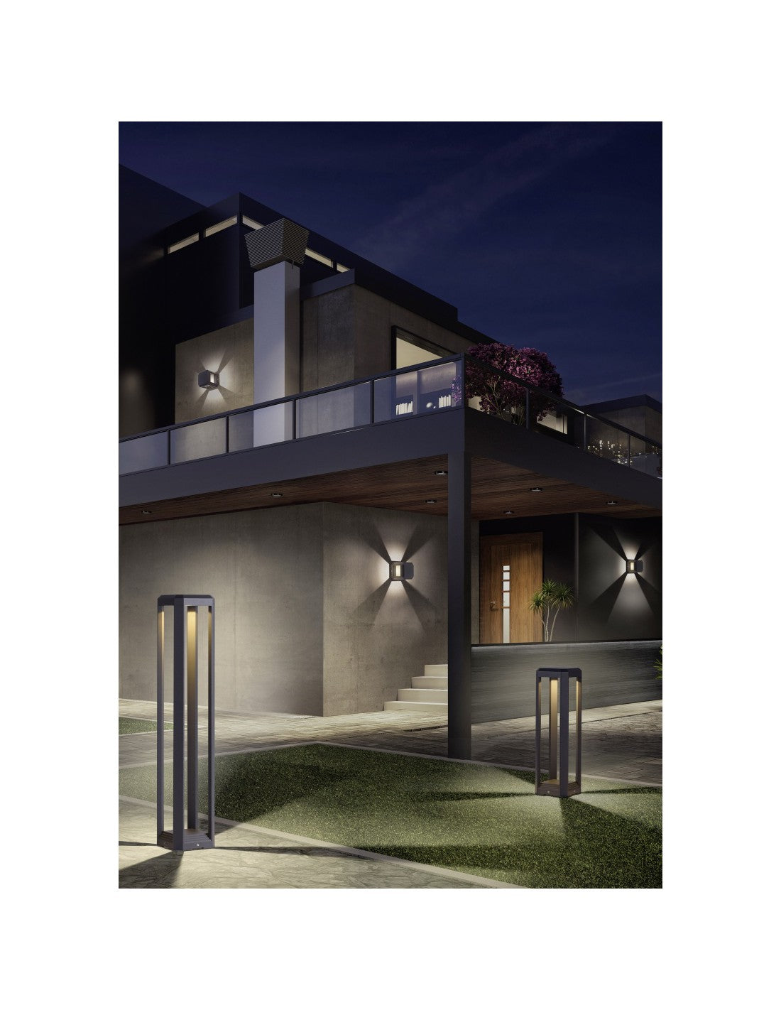 Aplique Led Cubo Exterior Logone Antracita IP65 Trio Lighting