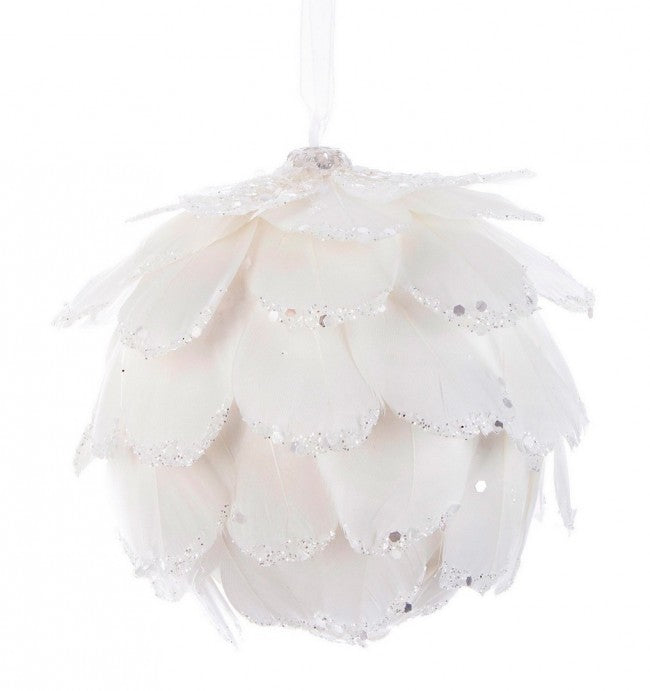 12x Bola Karol Feathers C-Glitter Blanco D100