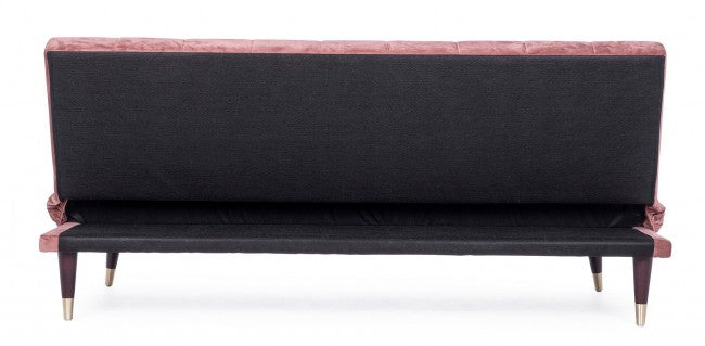 Sofá cama reclinable de tres plazas rosa