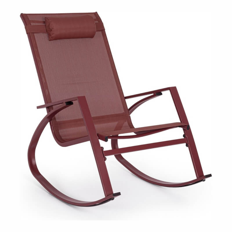 Sillón mecedora con reposacabezas acolchado Demid Pepper