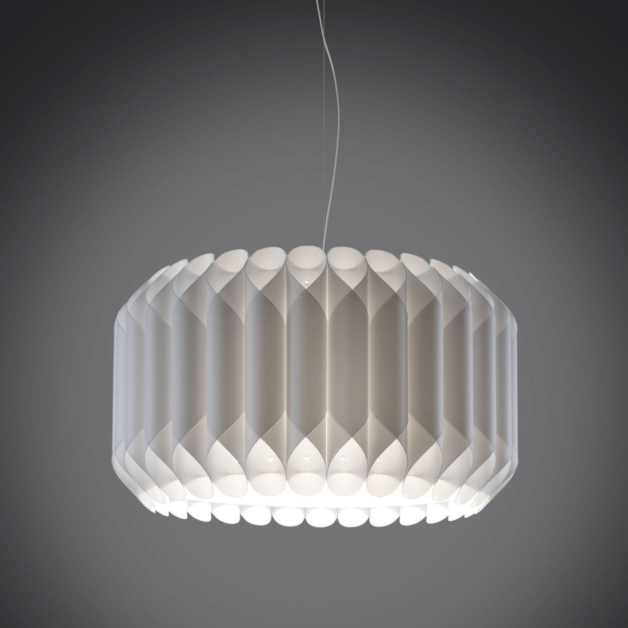 Suspensión blanca en metal cromado cm. 50 x 31h