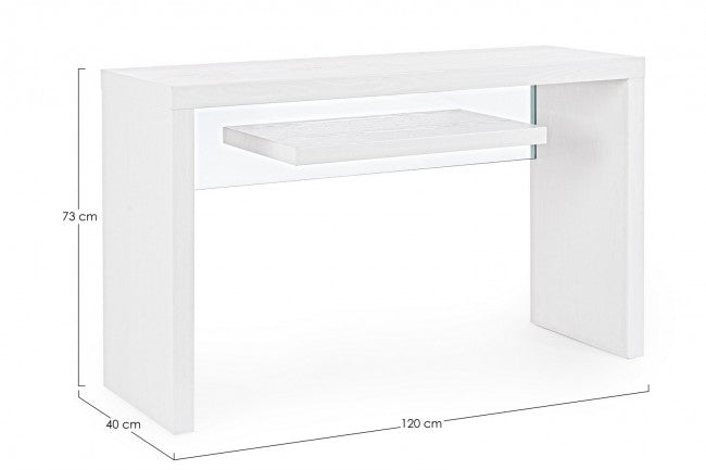 Consola 2P Line Madera Blanco 120X40