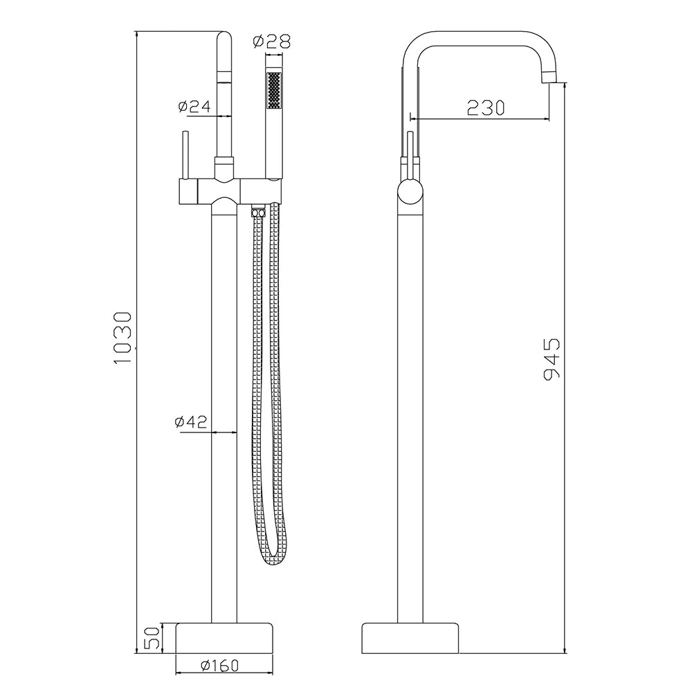 Mezclador monomando de bañera modelo Petrarca