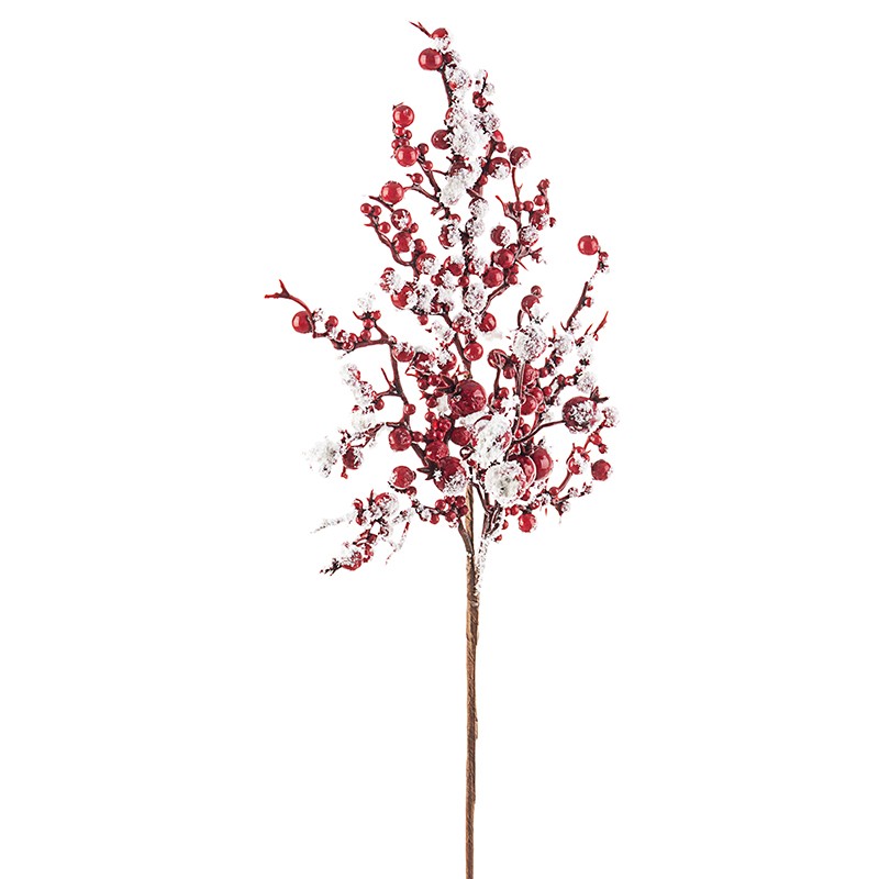 Decoración navideña ramita de frutos rojos 45 cm