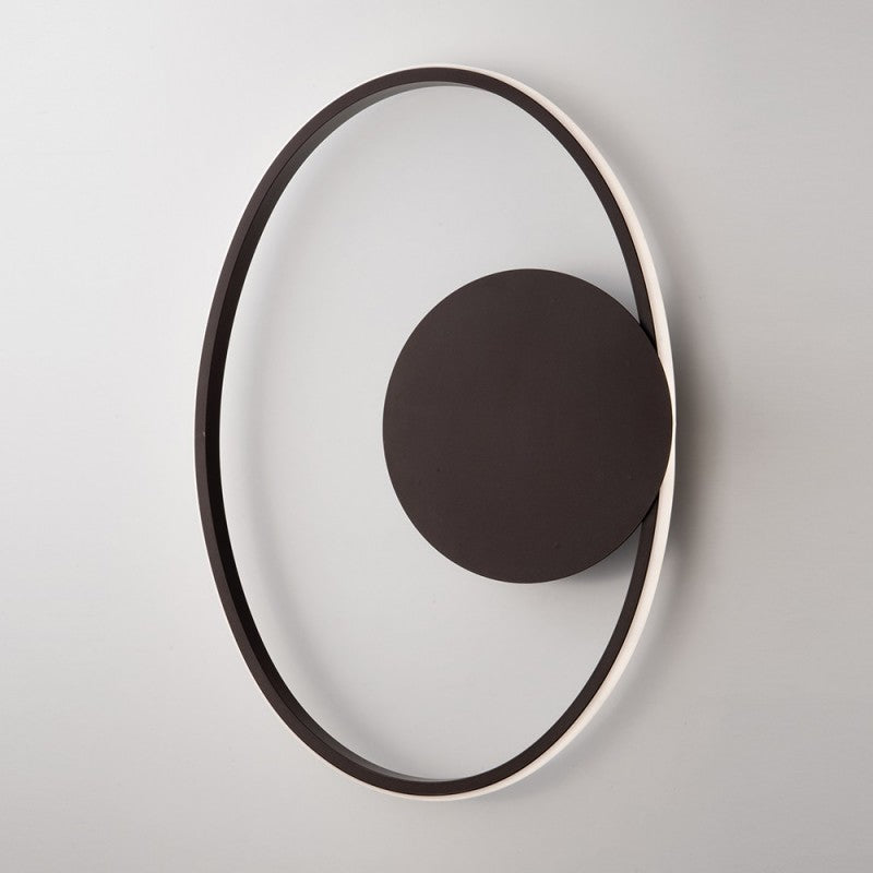 Lámpara de techo marrón de metal y aluminio con LED integrado 42x30x h8 cm