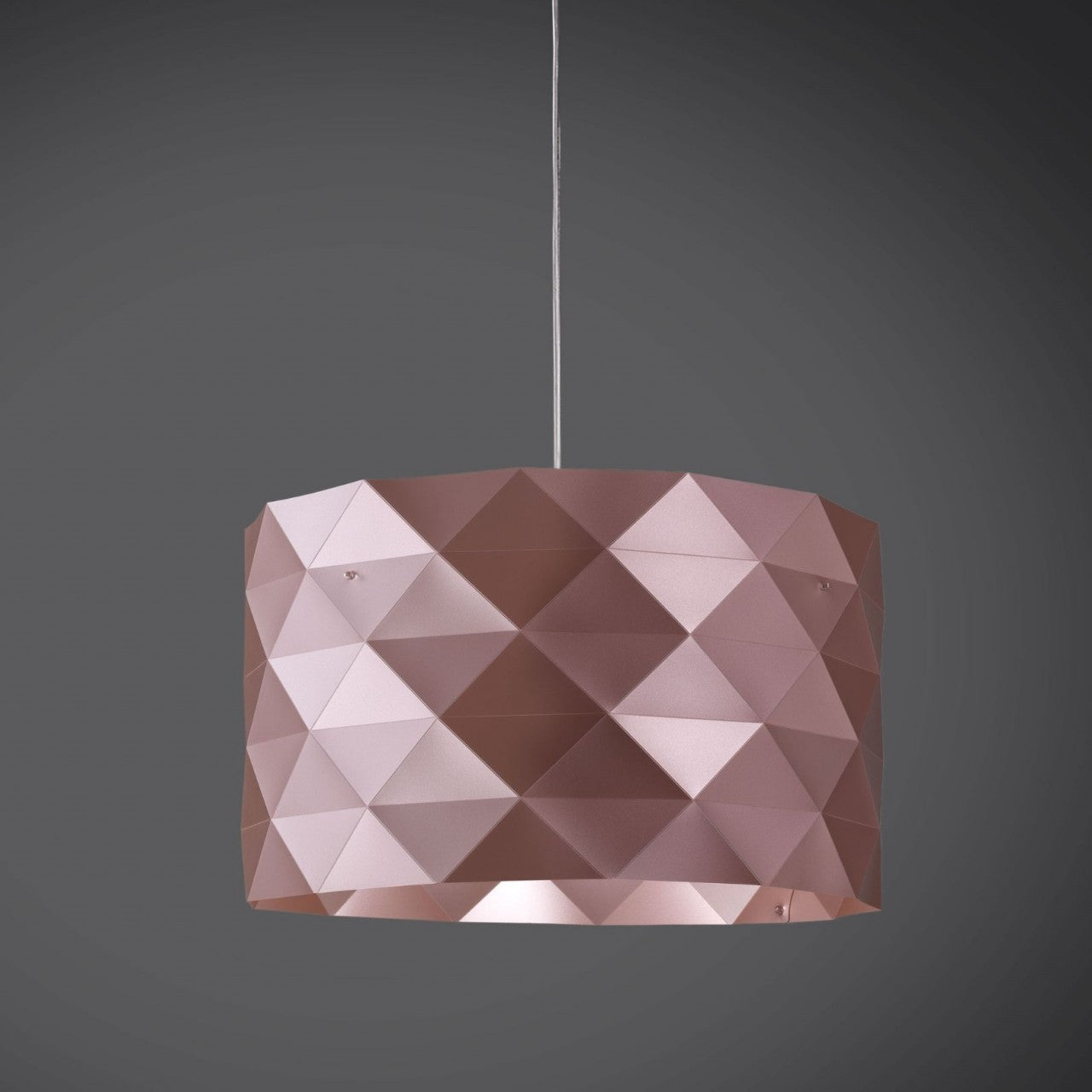 Suspensión de metal rosa en metal cromado cm. 40x25h