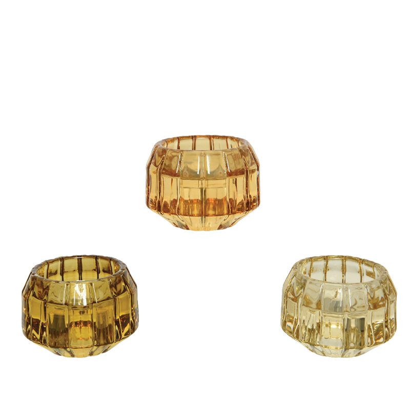 Portavelas de vidrio pulido surtido Alt. 4 cm