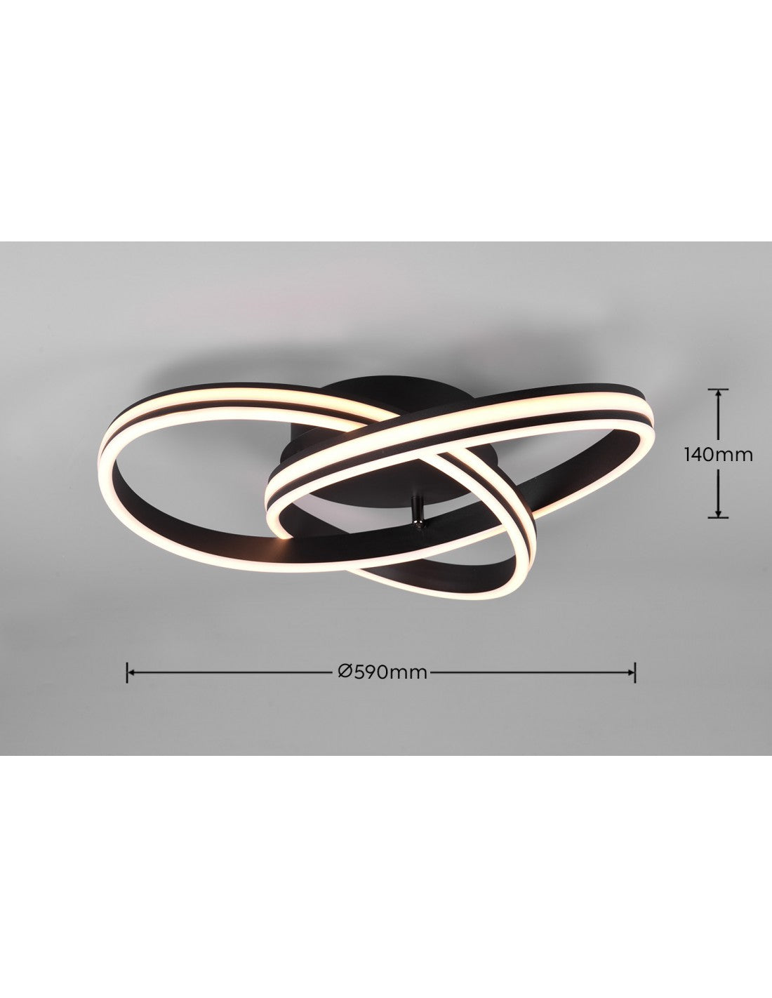 Lámpara de techo ultramoderna Yara Black Led Dimmer Trio Lighting