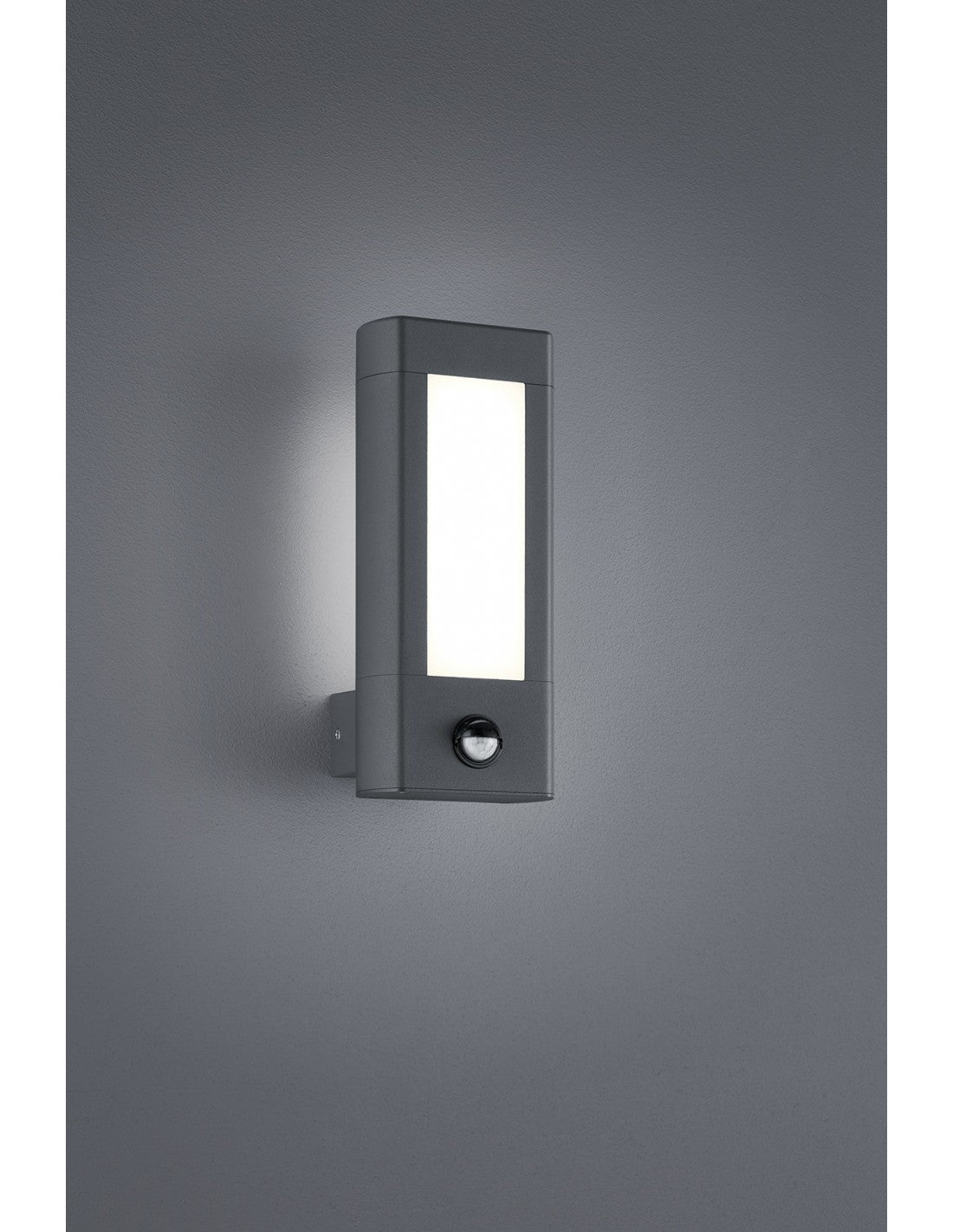 Aplique LED para exterior Rhine IP54 antracita con sensor de movimiento H28 cm Trio Lighting