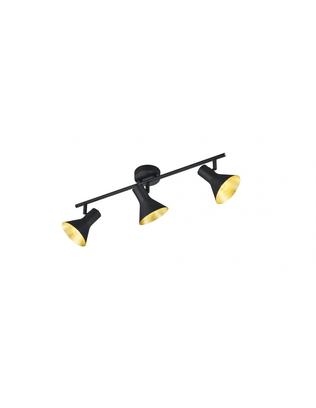 Lámpara de Techo 3 Focos E14 Nina Negro y Oro Trio Lighting