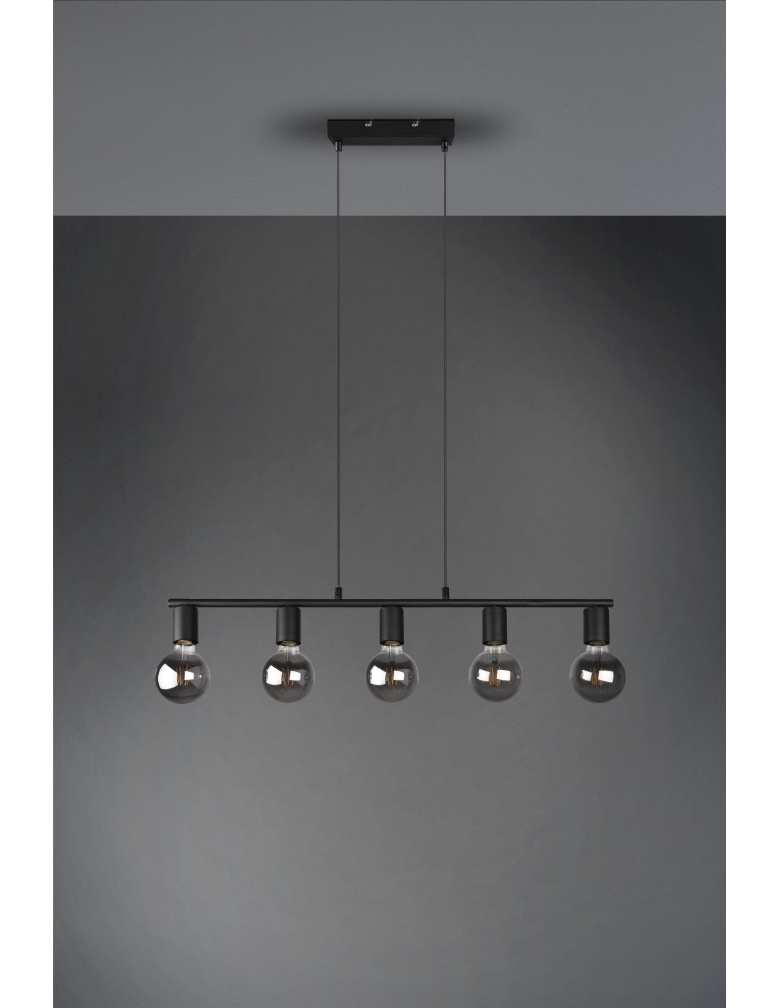 Lámpara Colgante 5xE27 Vannes Negro L82 cm Trio Lighting