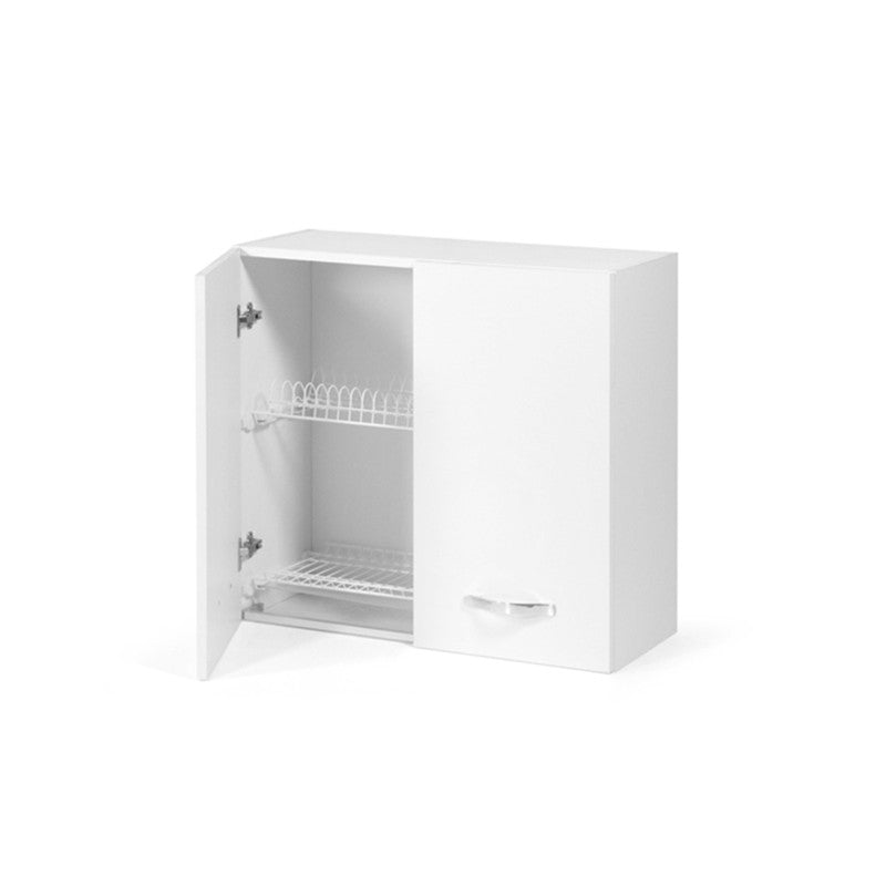 Mueble escurridor de cenizas blanco para cocina 80x32xH 72 cm con 2 puertas
