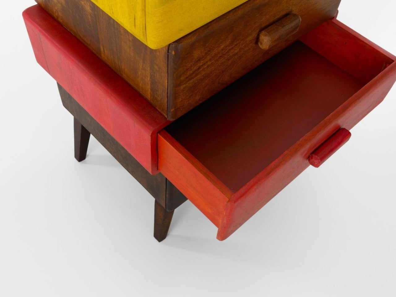 Cómoda moderna de madera marrón y multicolor 57 x 45 xh 110 cm