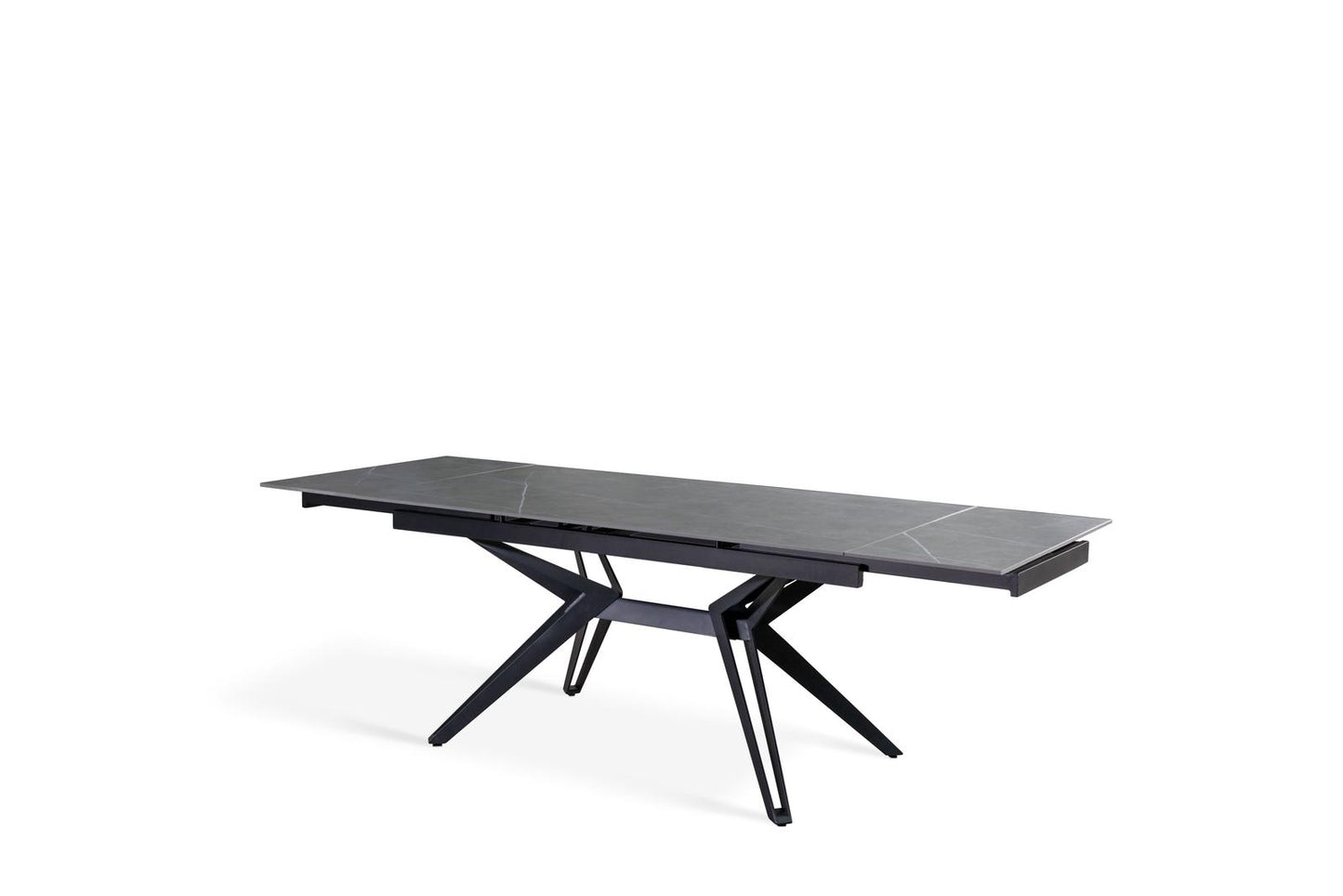 Mesa extensible gris-negra 90 cm x 160-240 cm cm Alt. 76 cm