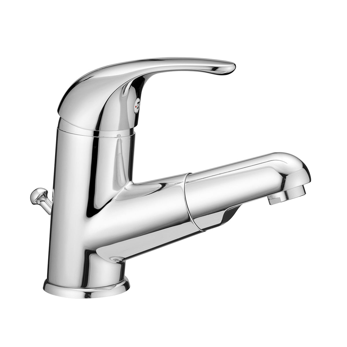 Mezclador monomando de lavabo con ducha de mano extraíble cromada