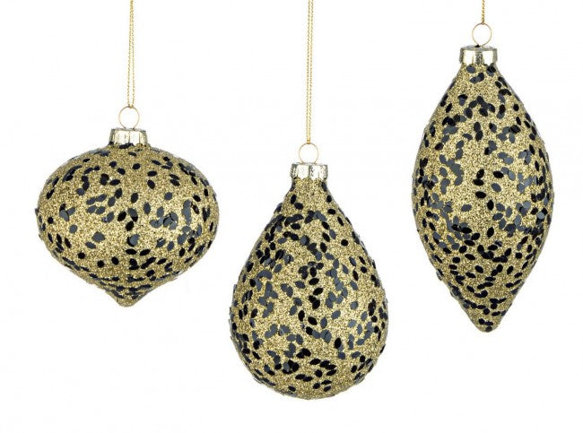 12x Colgante Vt Hoja Brillo Negro Ass3