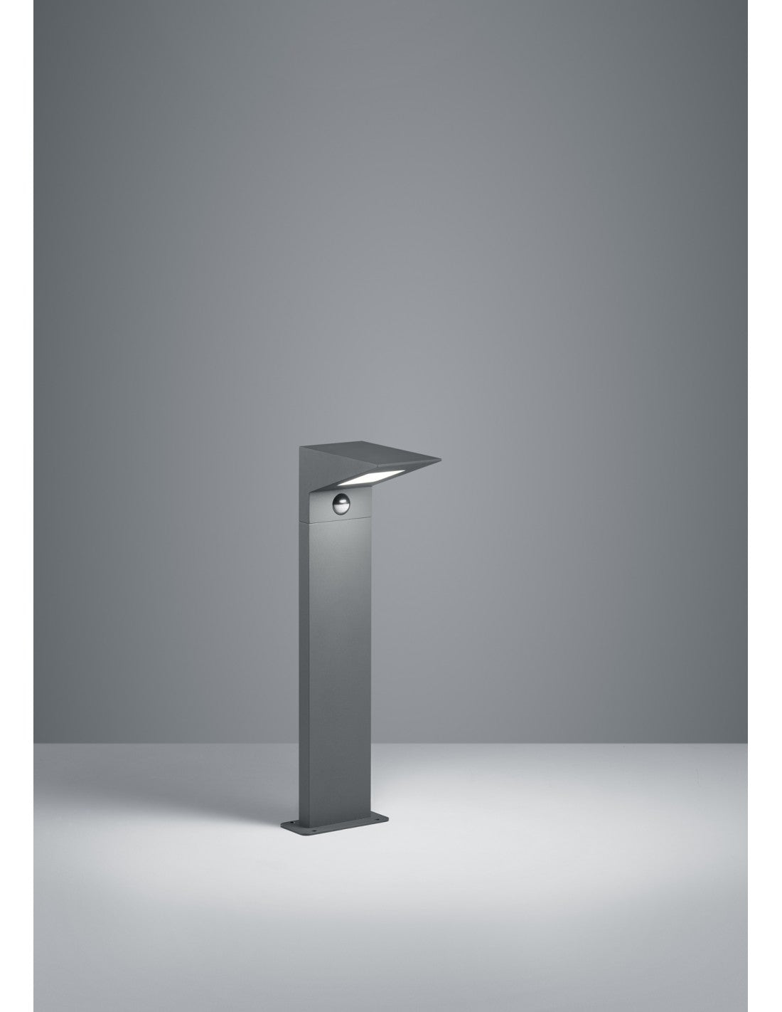 Bolardo al aire libre de aluminio LED de antracita IP54 con sensor de movimiento de iluminación Nelson Trio