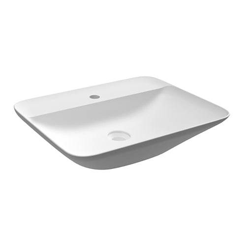 Lavabo sobre encimera rectangular 55x42cm, blanco