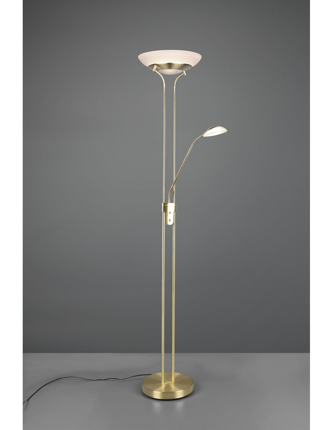 Lámpara de pie Led con punto de lectura de doble iluminación Orson Brass Trio Lighting