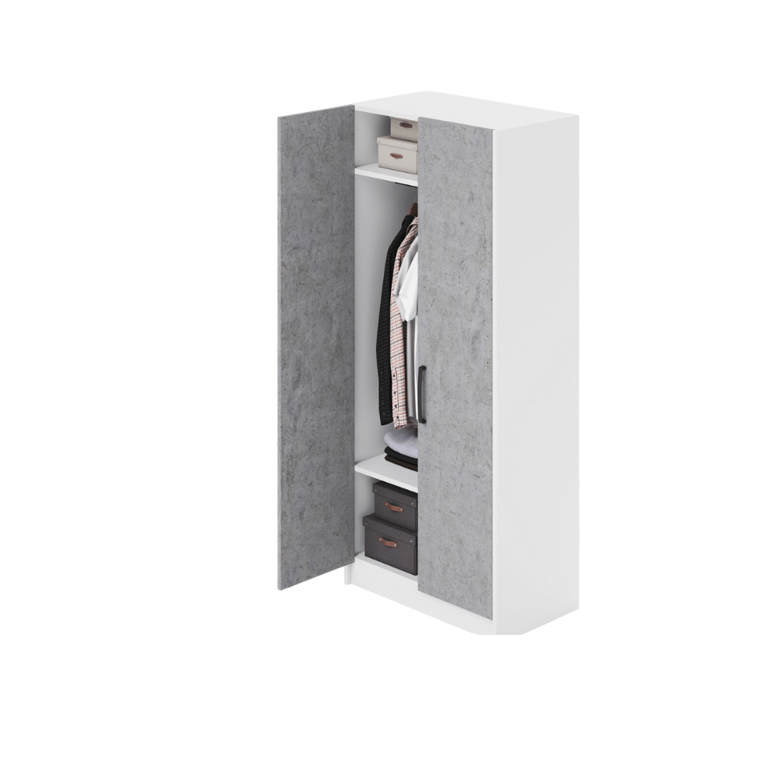 Armario 2 puertas sin cajones, Color barro, Al210x91x52cm