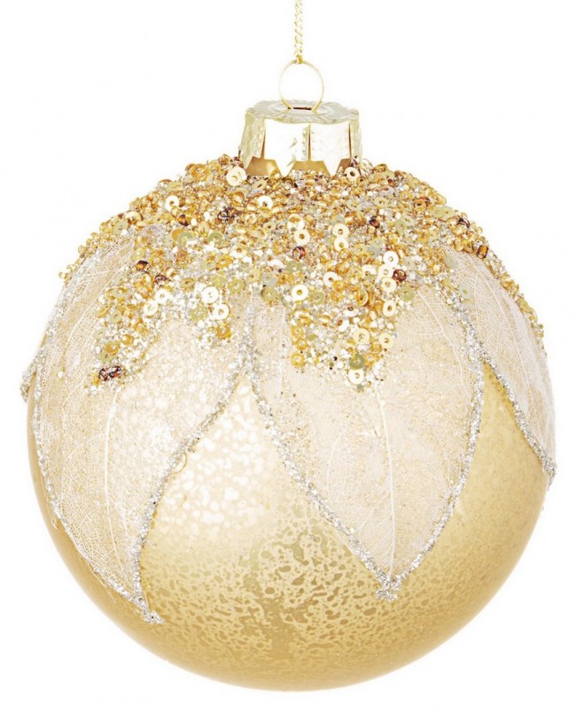 8x Esfera Vt Fogliage Oro D100