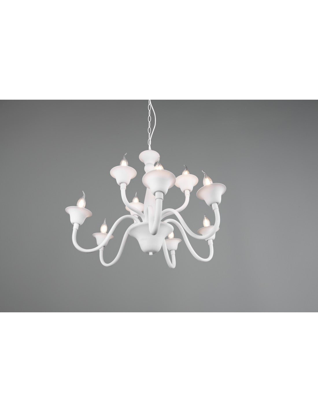 Lámpara De Comedor Blanca 9 Luces Con Cadena Elsa Trio Lighting