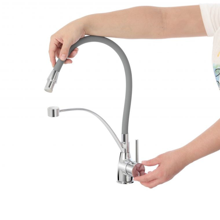 Mezclador de lavabo con caño de silicona serie COCINA