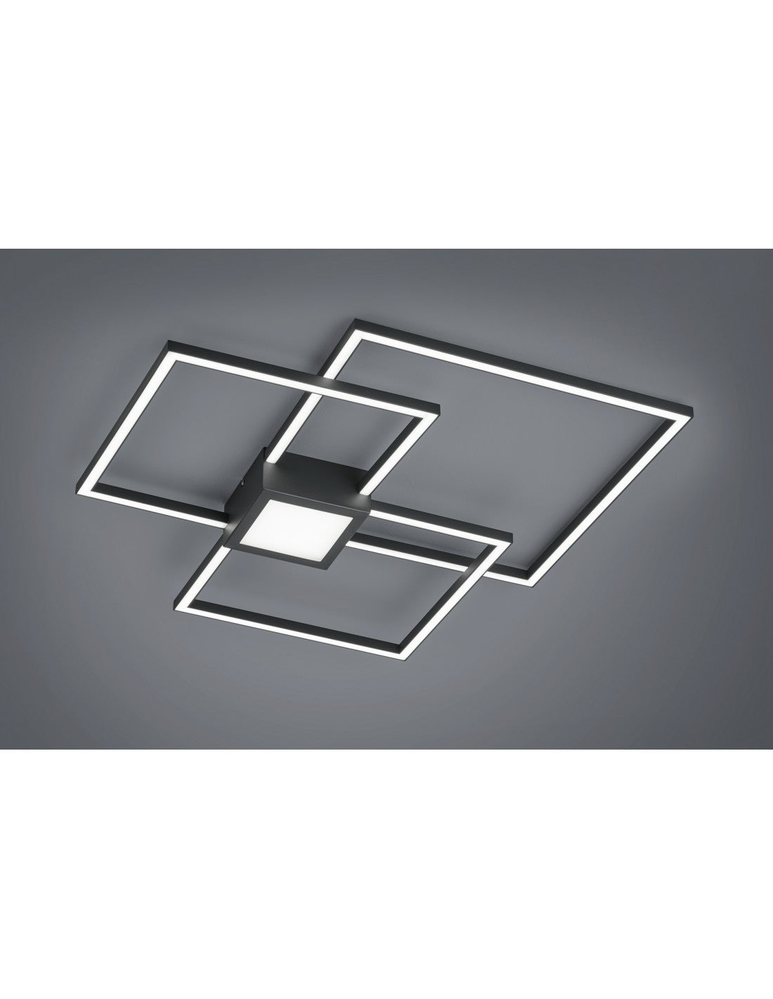 Plafón Hydra 3 LEDs cuadrados 38w Antracita L65 cm Regulable Trio Lighting