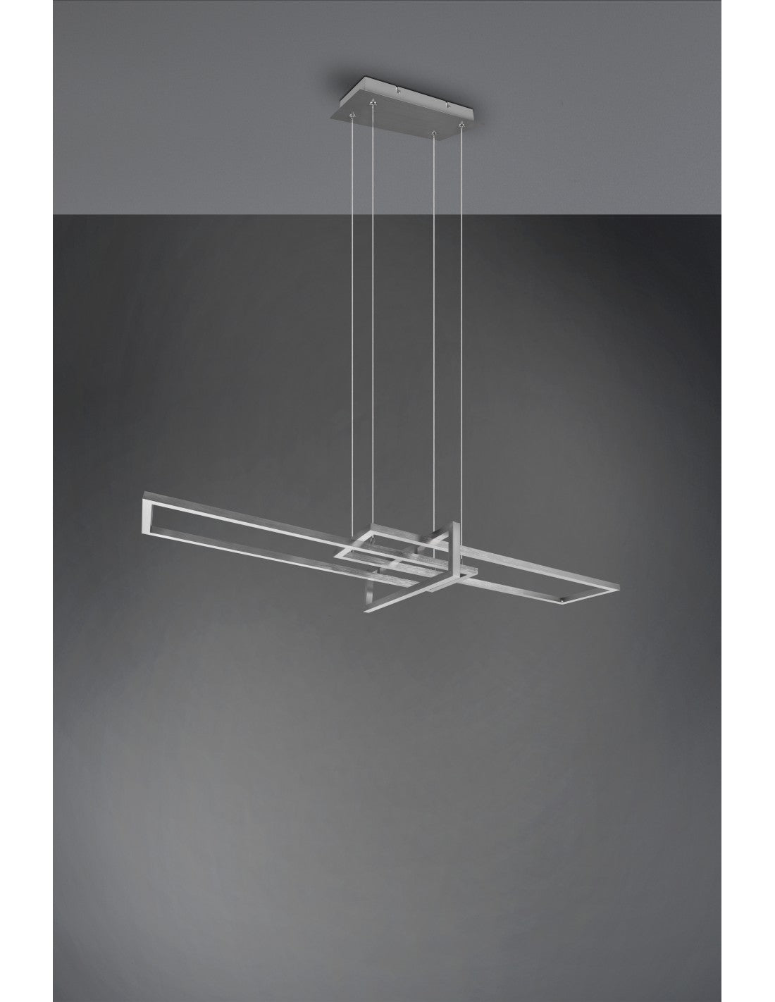 Salinas Suspensión 3 LEDs Rectángulo 34w Níquel L110 cm Regulable Trio Lighting