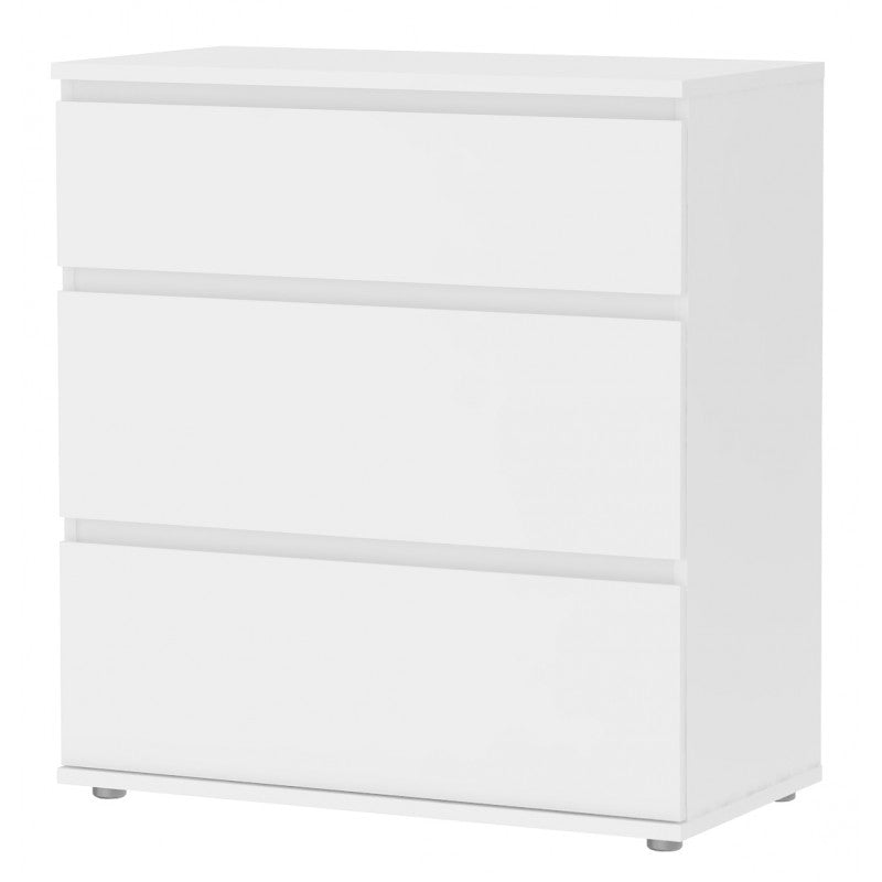 Cómoda blanca de 3 cajones 77x40x84h cm