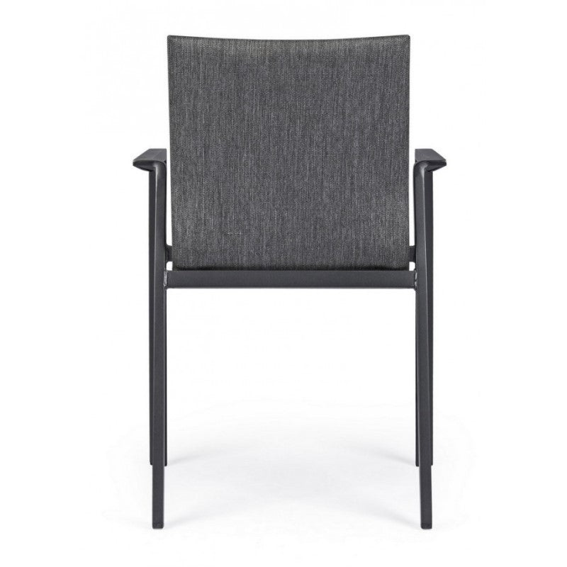 Silla de jardín antracita con brazos Bizzotto