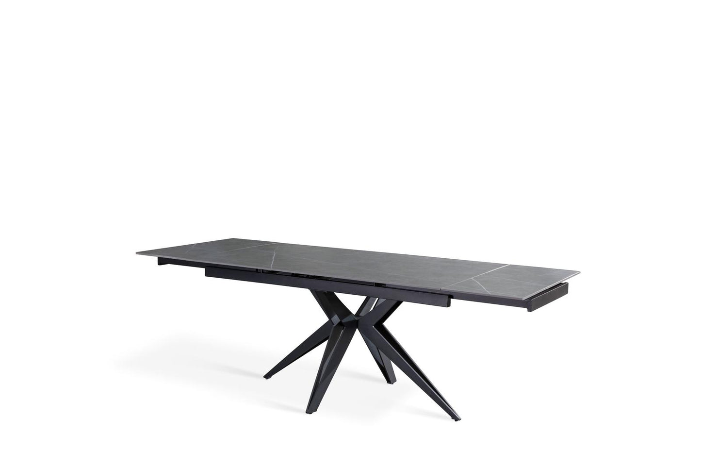 Mesa extensible gris-negra 90 cm x 160-240 cm cm Alt. 76 cm