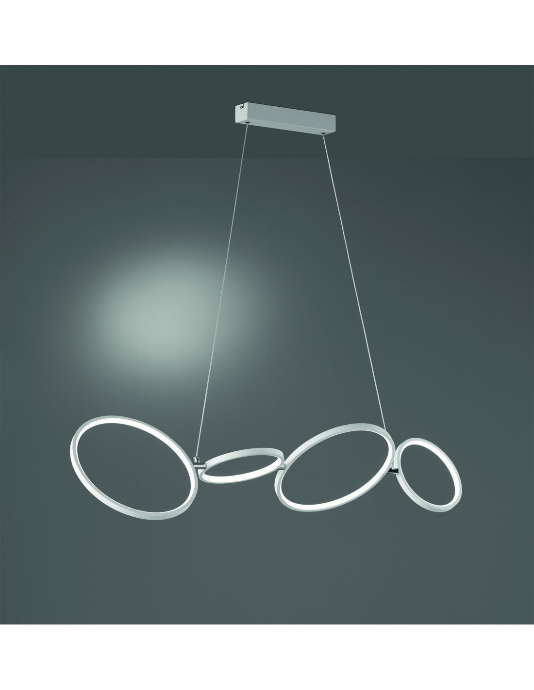 Rondo Suspensión 4 círculos LED blancos L110 cm Trio Lighting