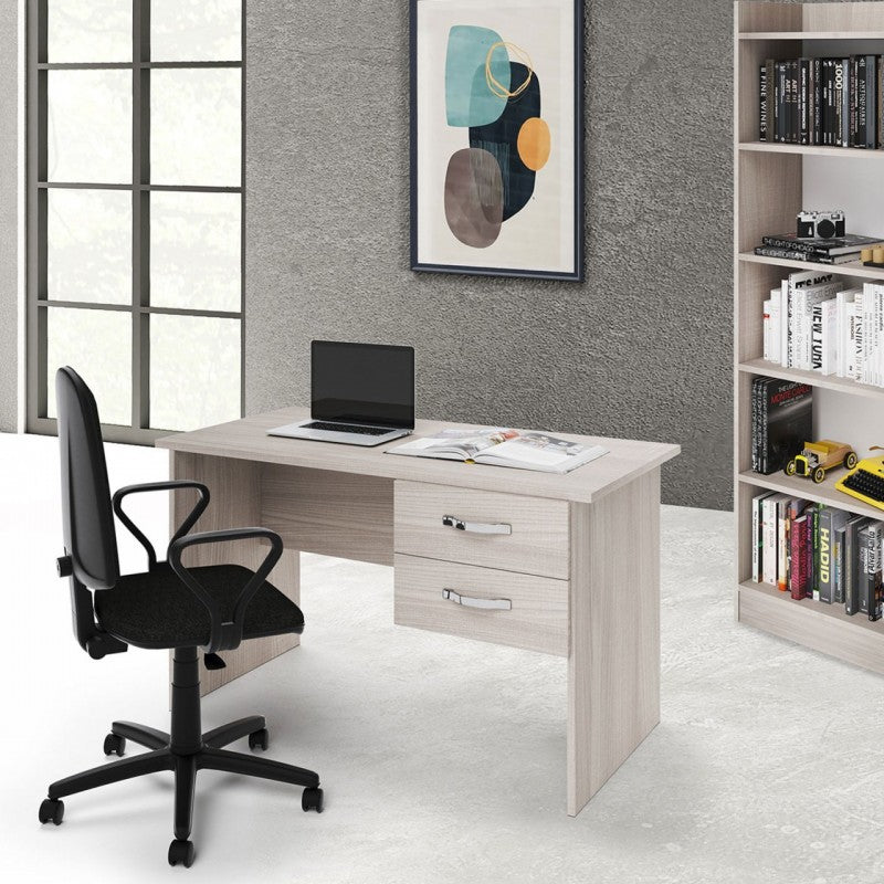 Escritorio de dormitorio Olmo 2 cajones en madera de melamina 119x64xH.75 cm