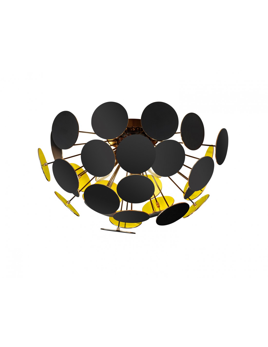 Discalgo Plafón Negro 3xE14 Y Rondas Decorativas Ø54 cm Trio Lighting