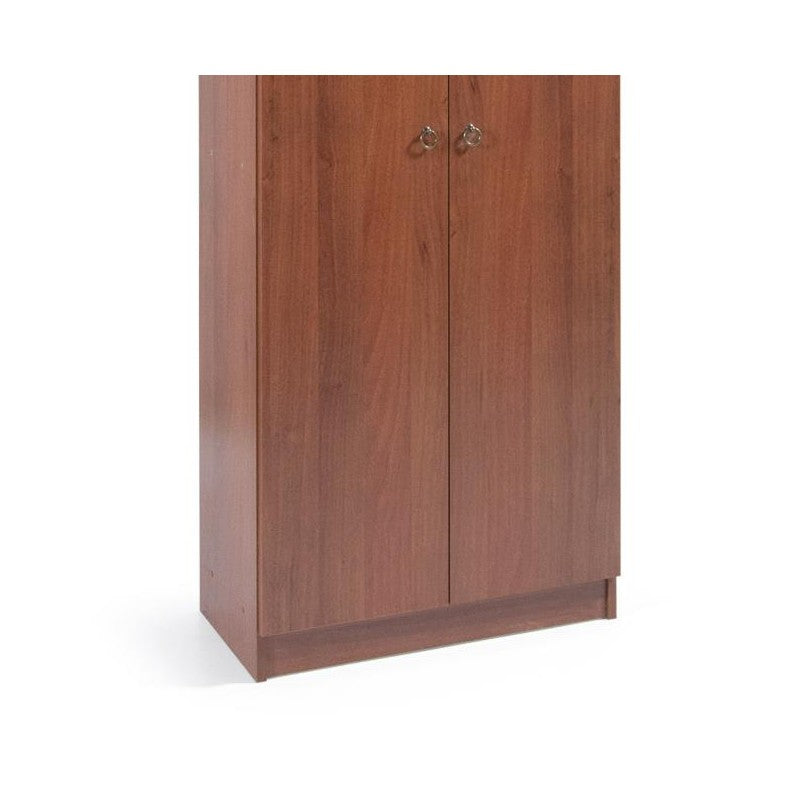 Zapatero multiusos de madera ennoblecida Nogal Antiguo 2 puertas h182x71x38