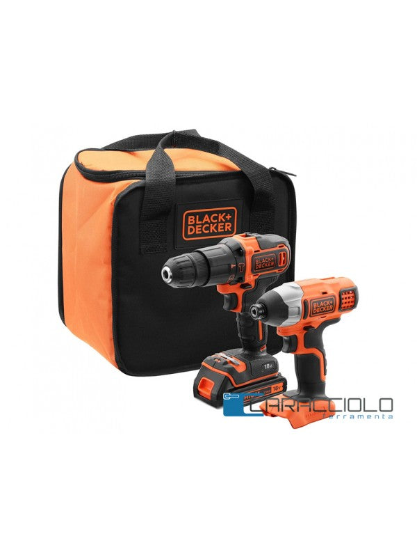 Kit taladro Black and Decker + impulso 18V