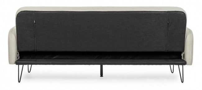 Sofá cama Bridjet beige de tejido reclinable de estilo diseño