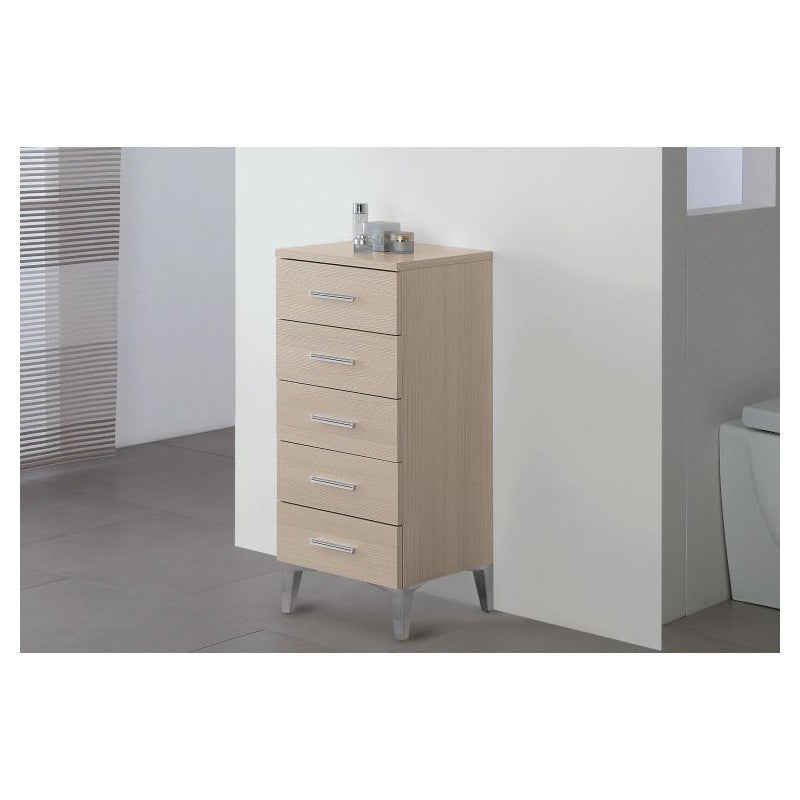 Mueble de baño de cinco cajones de alerce 35x34x h78,5 cm