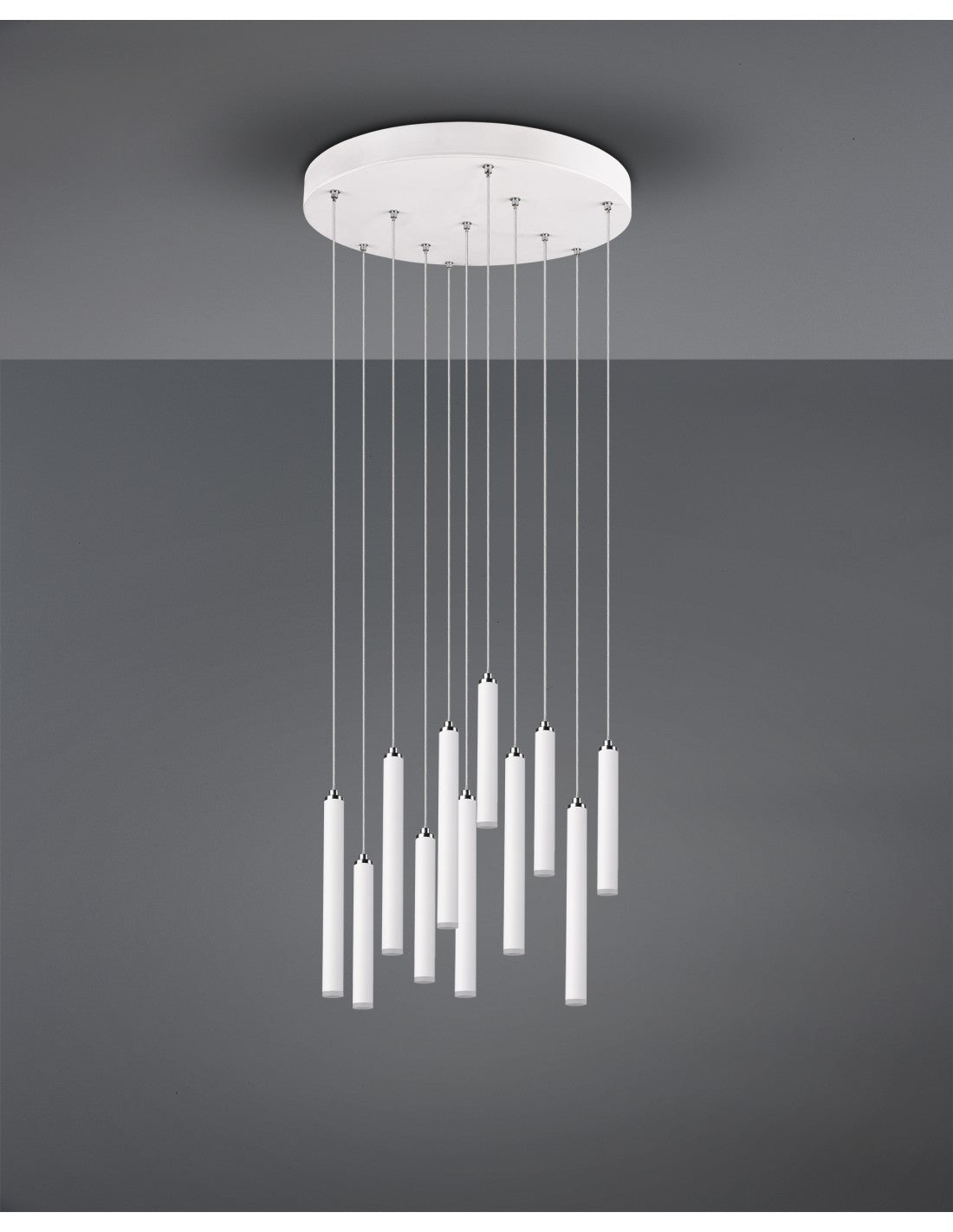 Suspensión Tubular Moderna 11 Tubos LED Blancos Ø40 cm Trio Lighting