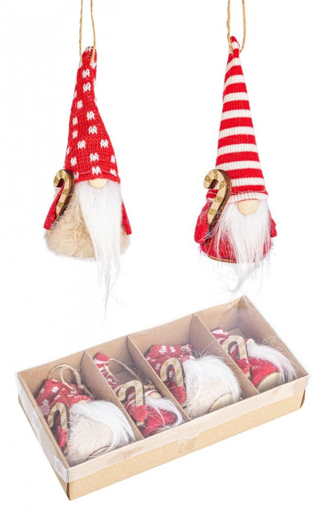 6x Pack 4 Colgantes Even Santa Rojo