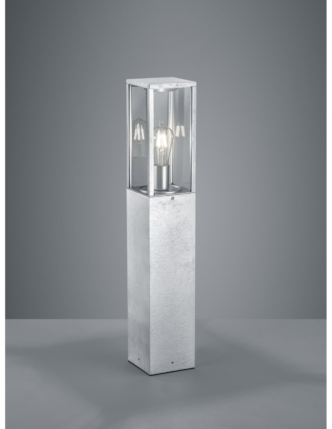 Poste cuadrado de exterior galvanizado Al. 80 cm Garonne Trio Lighting