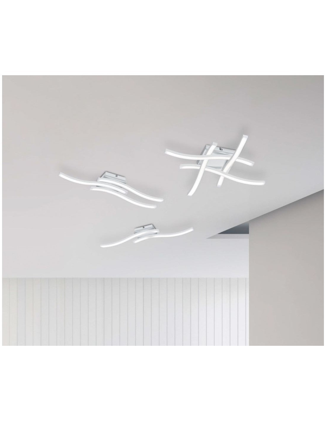 Plafón moderno Route 4 Rods Led 4000k Blanco Trio Lighting