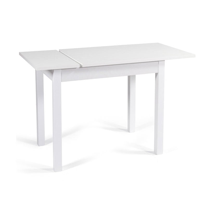 Mesa de comedor extensible Madera enchapada en melamina Fresno Blanco 60x90-120 cm