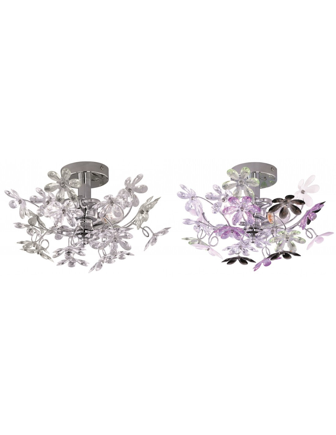 Aplique Flower 2xE14 Cromo Multicolor Flores Ø38 cm Trio Lighting